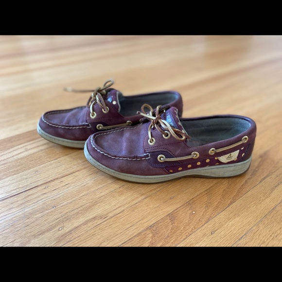 Sperry Shoes | Womens Maroon Gold Top-Sider Sperry Boat Shoes | Color: Purple/Red | Size: 6.5 | Lermy's Closet